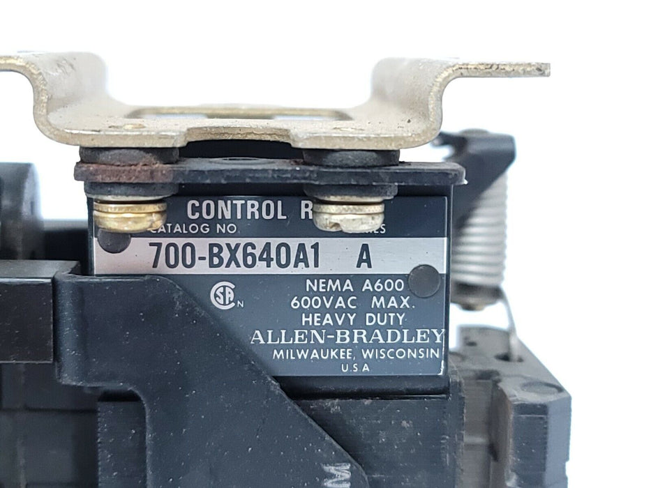 ALLEN BRADLEY 700-BX640A1 SER. A CONTROL RELAY W/ OA86P COIL
