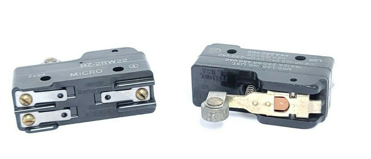 LOT OF 2 HONEYWELL MICRO SWITCH BZ-2RW22 LEVER ROLLER LIMIT SWITCHES 15AMP