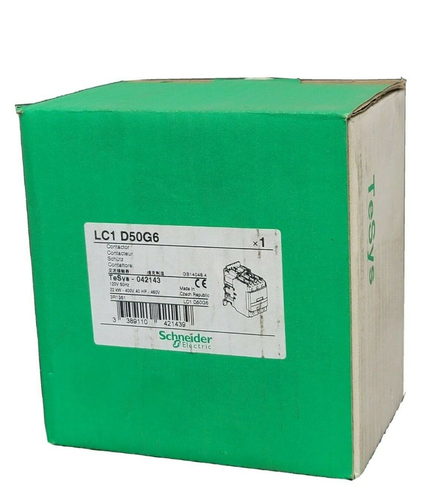 NIB SCHNEIDER ELECTRIC LC1D50G6 CONTACTOR 120V 50HZ