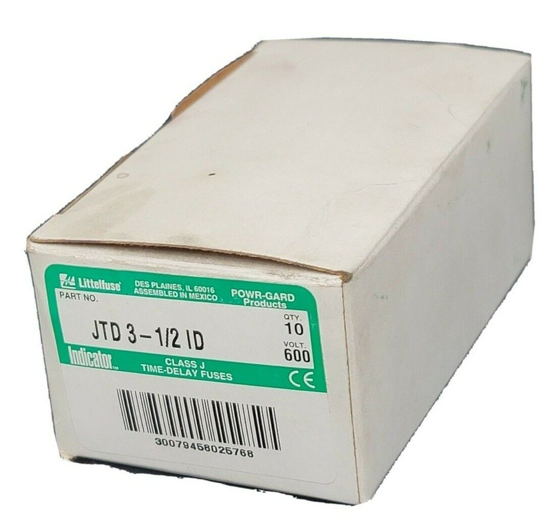 BOX OF 10 NEW LITTELFUSE JTD-3-1/2-ID CLASS J FUSES 600V