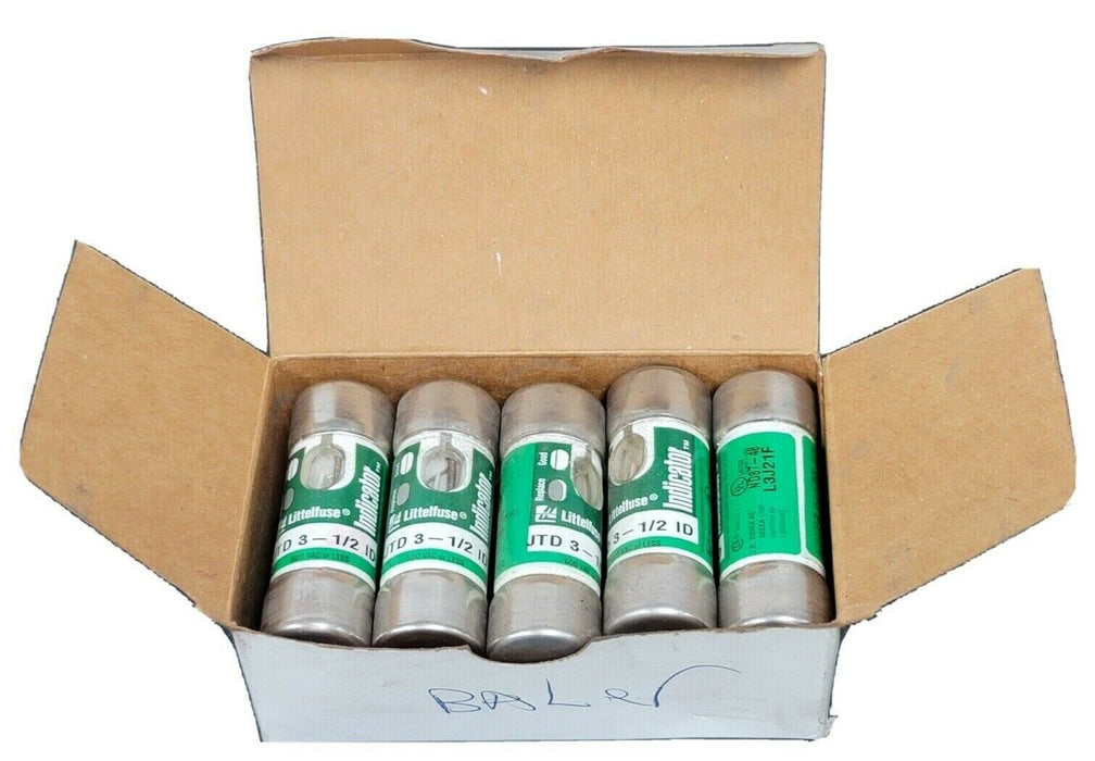 BOX OF 10 NEW LITTELFUSE JTD-3-1/2-ID CLASS J FUSES 600V
