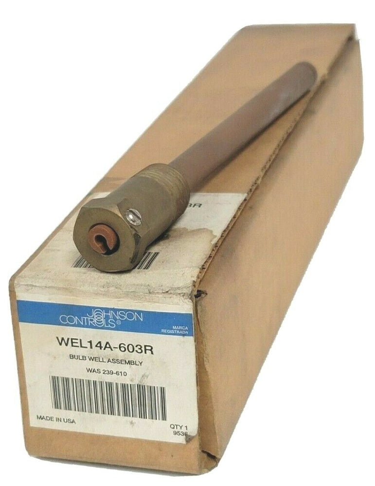 NIB JOHNSON CONTROLS WEL14A-603R BULB WELL ASSY COPPER BULB 5-13/16" LONG
