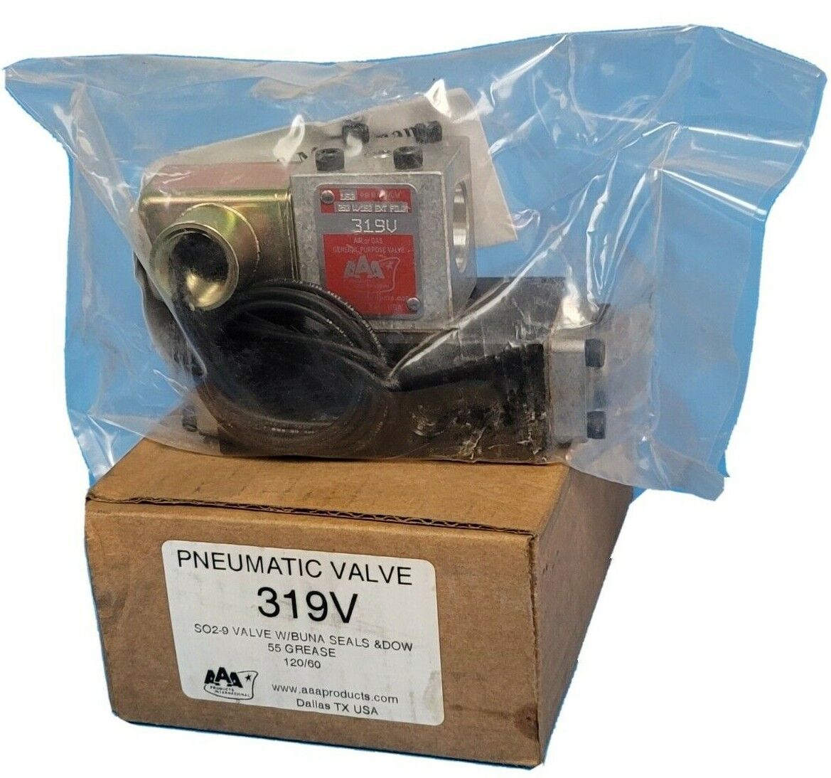 NIB AAA PRODUCTS 319V VALVE 2 POSITION 0.25'' PORT 50 TO 160 PSI 120VAC 11W COIL