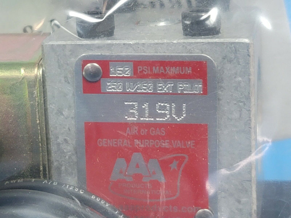 NIB AAA PRODUCTS 319V VALVE 2 POSITION 0.25'' PORT 50 TO 160 PSI 120VAC 11W COIL