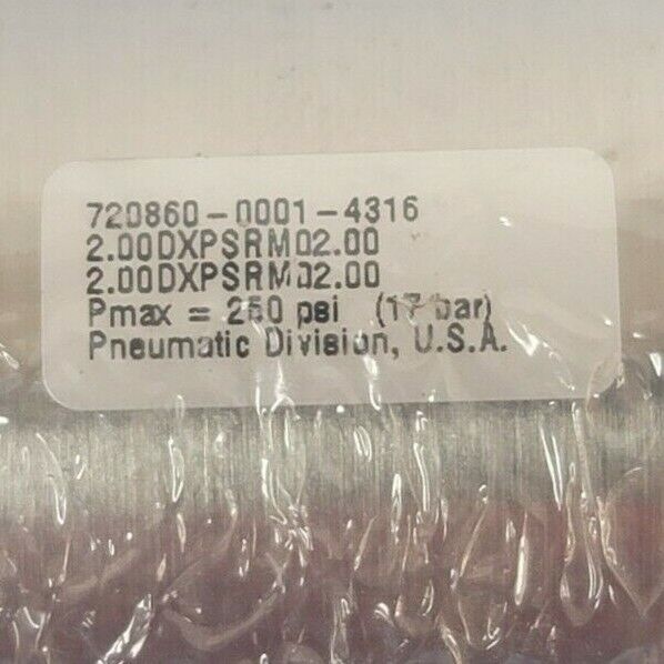 NEW PARKER 720860-0001-4316 CYLINDER 2.00DXPSRM02.00 PMAX 250PSI