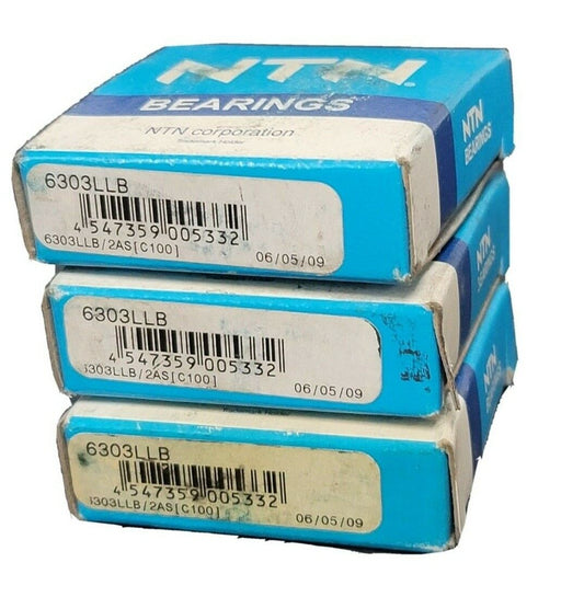 LOT OF 3 NEW NTN 6303LLB SMALL SIZE BALL BEARINGS