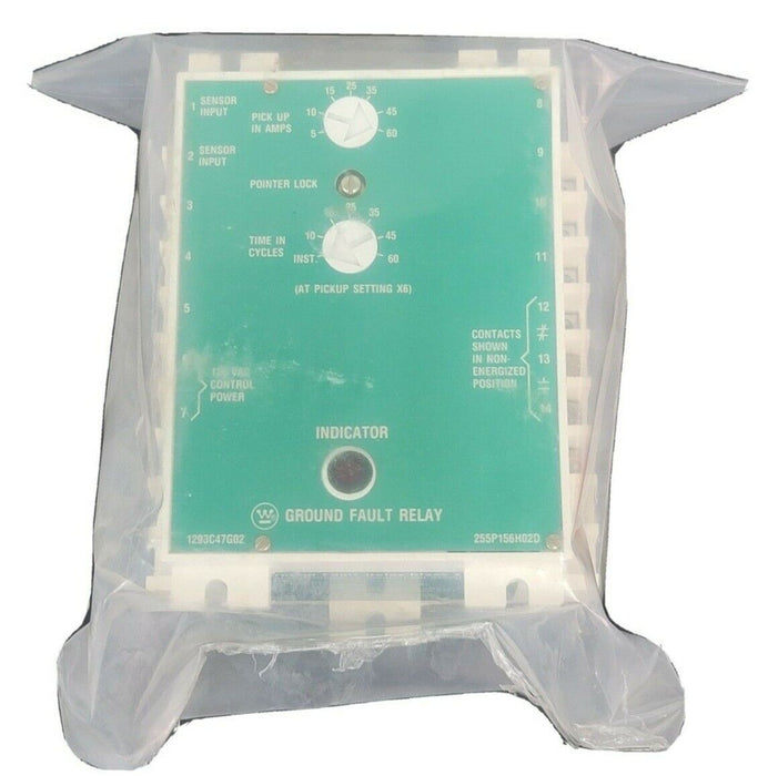 WESTINGHOUSE 1293C47G02 GROUND FAULT RELAY 5-60AMP 120VAC 255P156H02D