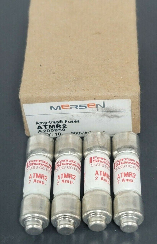 LOT OF 4 NEW IN BOX MERSEN ATMR2 FUSES 2 AMP, 600V AC