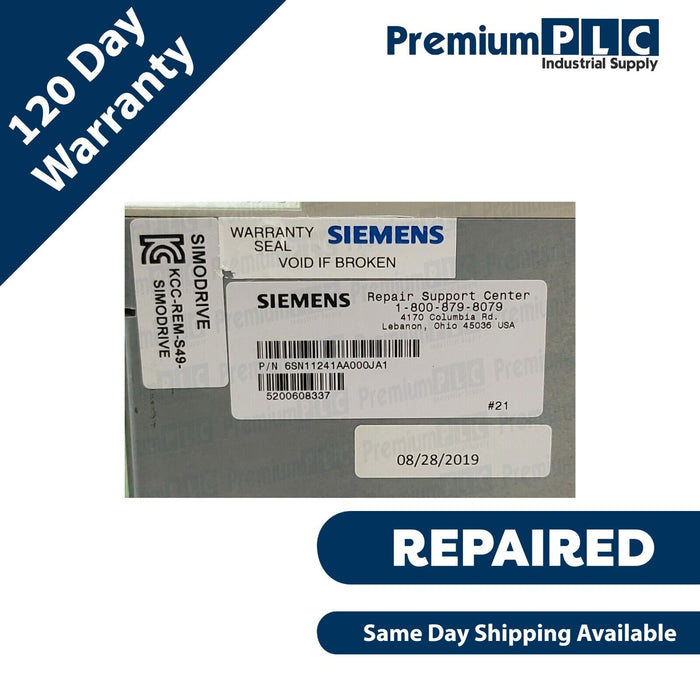 REPAIRED SIEMENS 6SN1124-1AA00-0JA1 SIMODRIVE LT-MODUL W/ NEW 6SN1118-0DJ23-0AA2