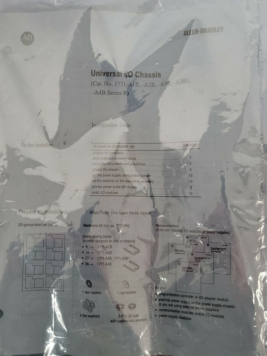 NEW ALLEN BRADLEY 1771-A1B  SER B 4 SLOT I/O CHASSIS 96823308