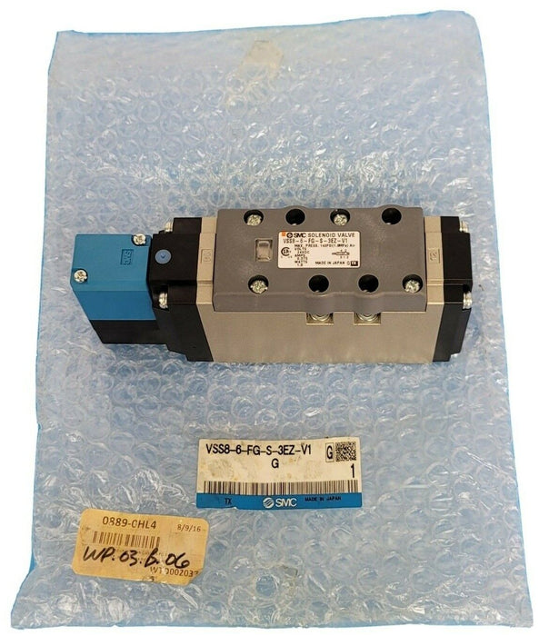 NEW SMC VSS8-6-FG-S-3EZ-V1 SOLENOID VALVE 24 VDC 0.075 AMP 1.8 W