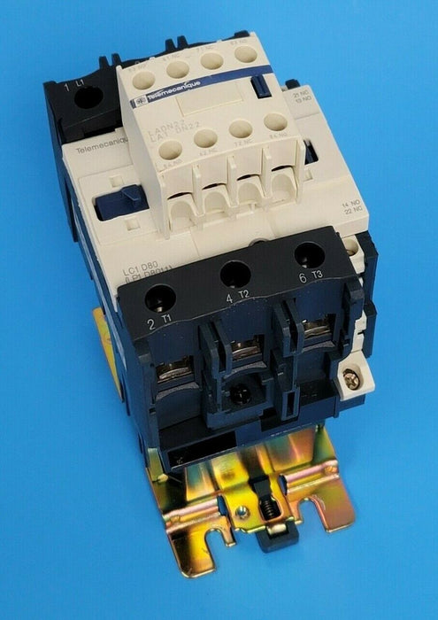 TELEMECANIQUE LP1-D8011-BD CONTACTOR 3-POLE 24VDC COIL W/ LADN22