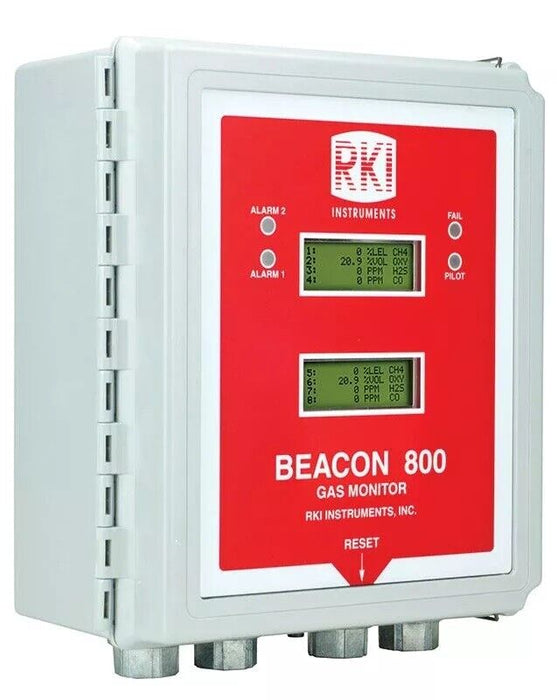 NEW RKI INSTRUMENTS BEACON 800 8-CHANNEL OXYGEN GAS MONITOR CONTROLLER