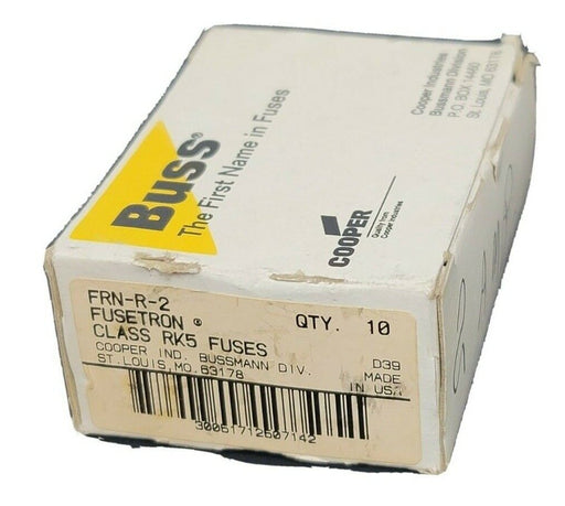 BOX OF 9 NEW COOPER BUSSMANN FRN-R-2 FUSETRON CLASS RK5 FUSES FRNR2