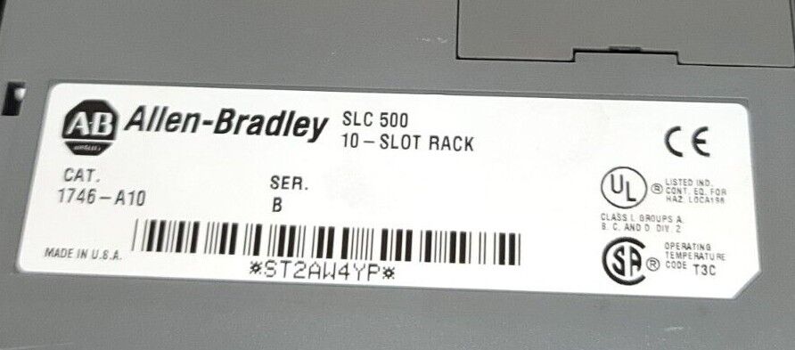 ALLEN BRADLEY SLC 500 RACK 1746-P2 SER. C 1746-IA16 SER. C 1746-OW16 SER. C