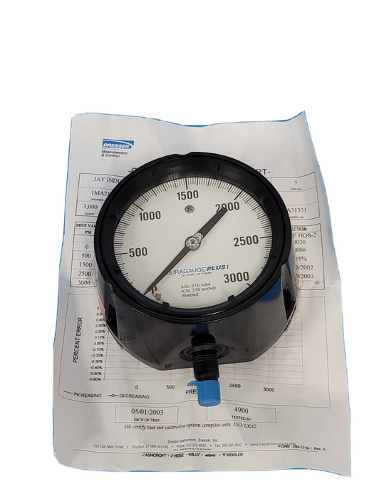 NIB ASHCROFT 451279SS02L3000# DURAGAUGE 1MA21877-016, SIZE: 4-12