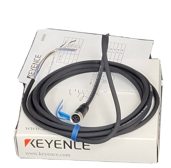 LOT OF 2 NIB KEYENCE OP-42187 CORD SET QUICK DISCONNECT 4 PIN CONNECTOR 2M