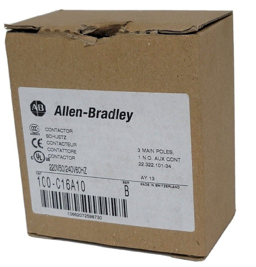 NEW ALLEN BRADLEY 100-C16A10 SER. B CONTACTOR 3 POLE 100C16A10