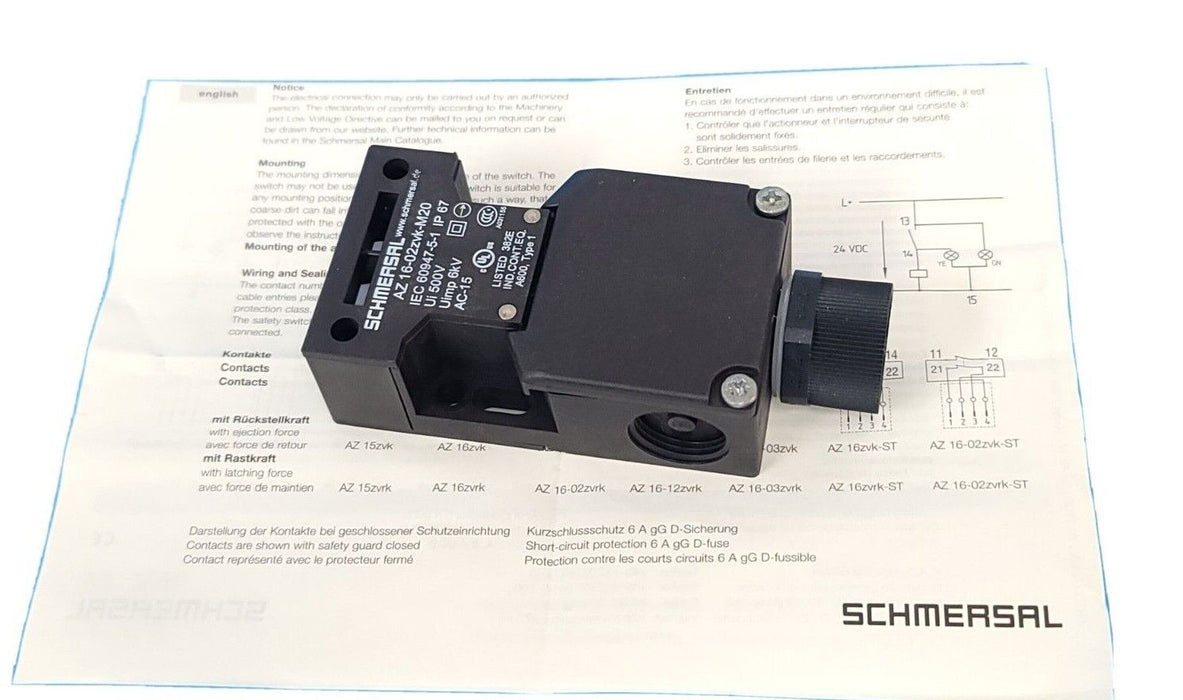 NEW SCHMERSAL AZ 16-02ZVK-M20 SAFETY INTERLOCK SWITCH