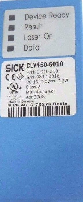 NEW SICK CLV450-6010 OSCILLATING MIRROR BAR CODE SCANNER V4.40, 1019218