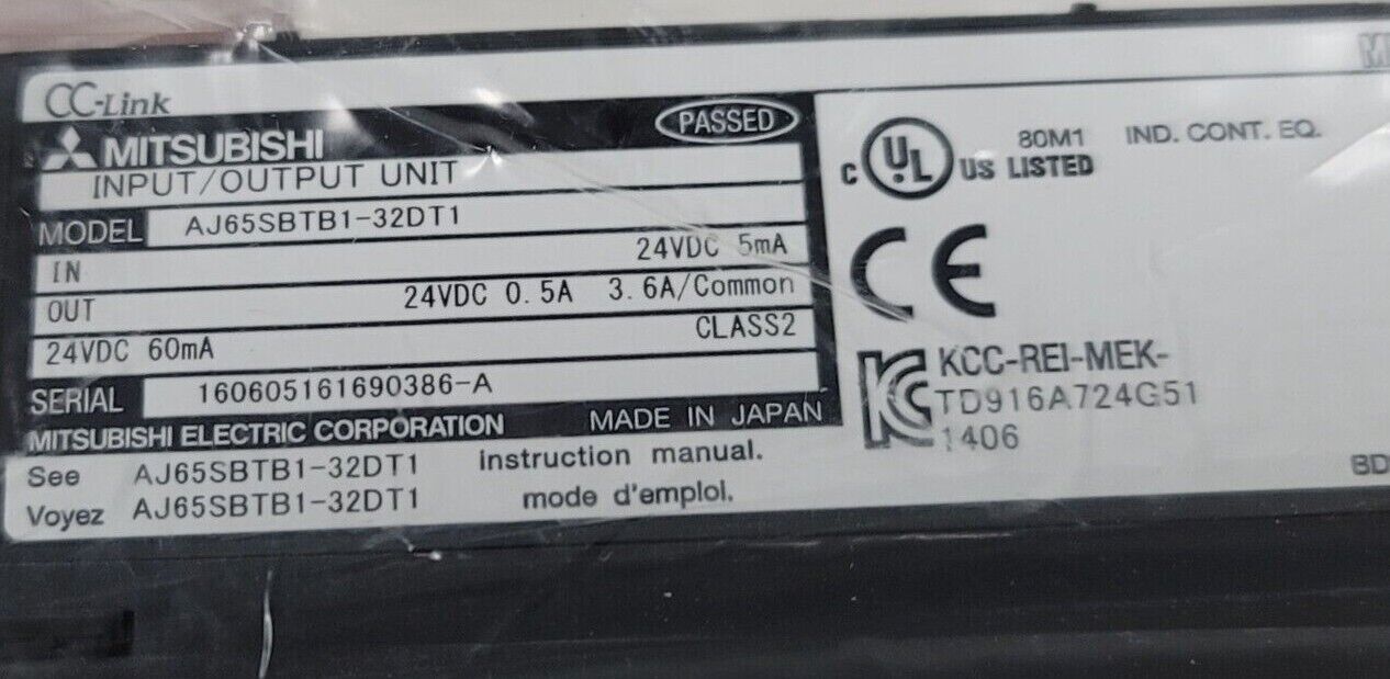 NEW MITSUBISHI AJ65SBTB1-32DT1 FAST SWITCH I/O MODULE CC-Link AJ65SBTB132DT1