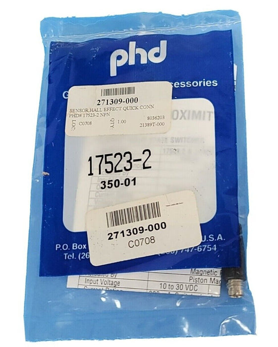 NEW PHD 17523-2 PROXIMITY REED SWITCH 10-30 VDC, 350-01