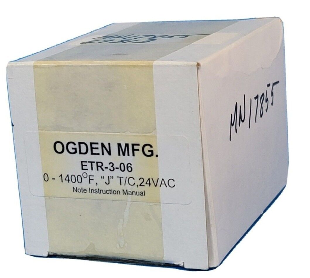 NIB OGDEN MFG. ETR-3-06 HIGH LIMIT CONTROL 0-1400 DEG. F, "J" T/C, 24VAC