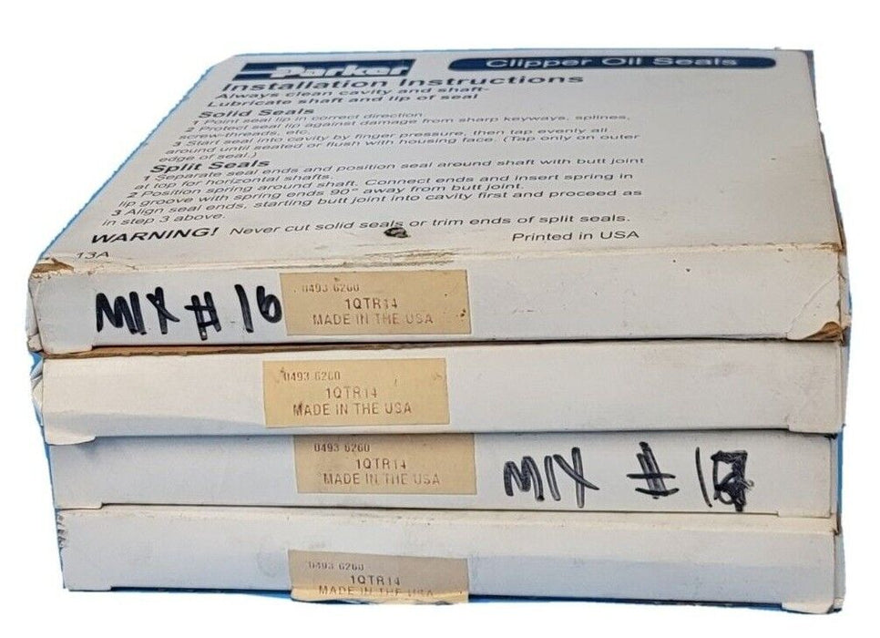 LOT OF 4 NIB PARKER 1QTR14 OIL SEALS BLACK