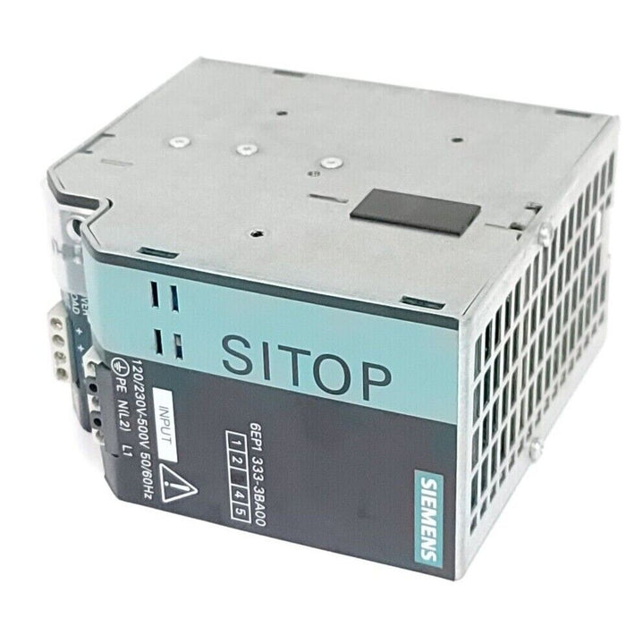 SIEMENS 6EP1333-3BA00 POWER SUPPLY 120 / 230-500 VAC INPUT 5 AMP 24 VDC