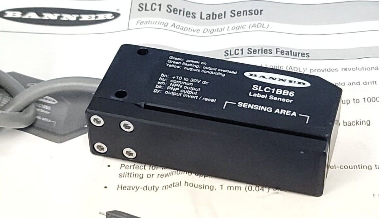 BANNER SLC1BB6 LABEL SENSOR 10-30 VDC INPUT