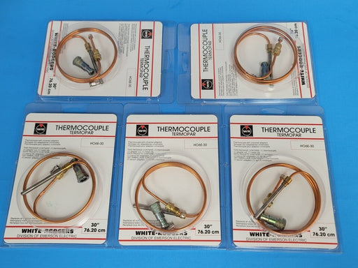 BOX OF 5 NEW WHITE-RODGERS H06E-30 THERMOCOUPLES 30''