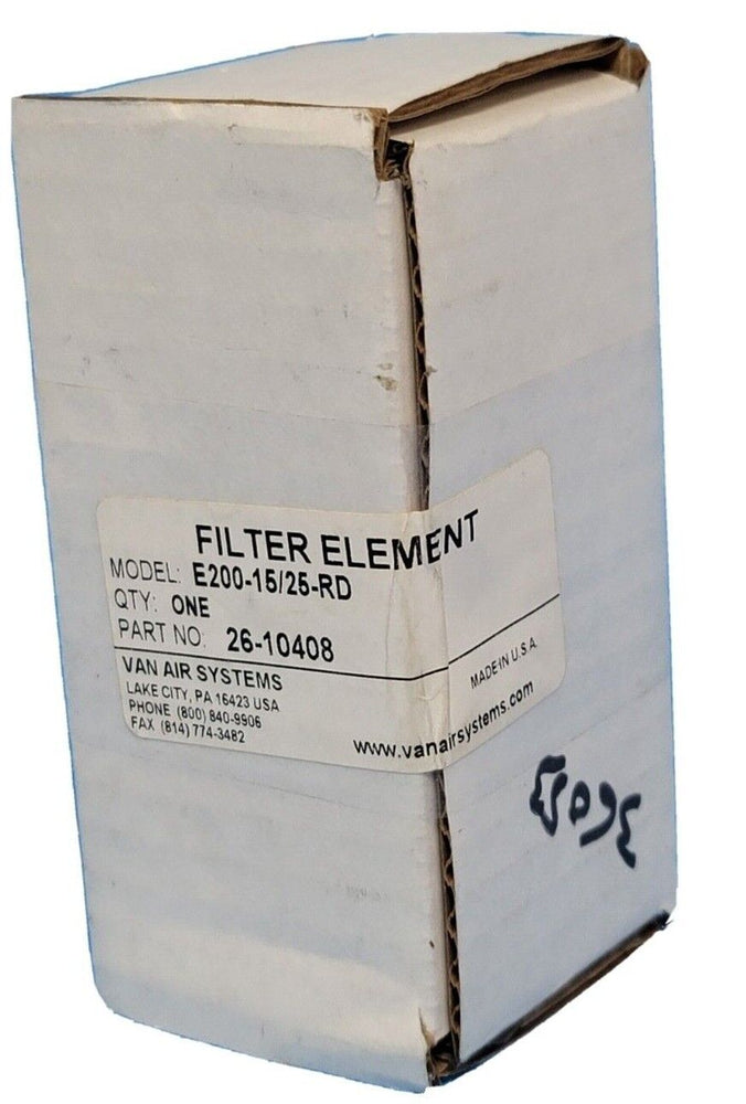 NIB VAN AIR SYSTEMS E200-15/25-RD FILTER ELEMENT P/N: 26-10408