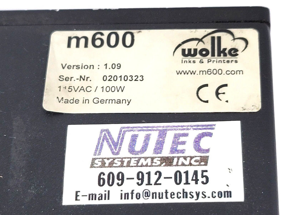 REFURBISHED WOLKE m600 VIDEOJET CONTROLLER V. 1.09 115VAC/110W