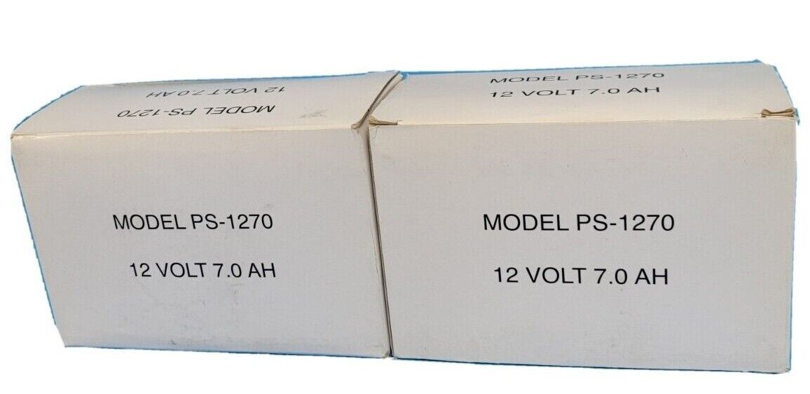 LOT OF 2 POWER-SONIC PS-1270 RECHARGEABLE BATTERIES 12V 7.0AH PS1270