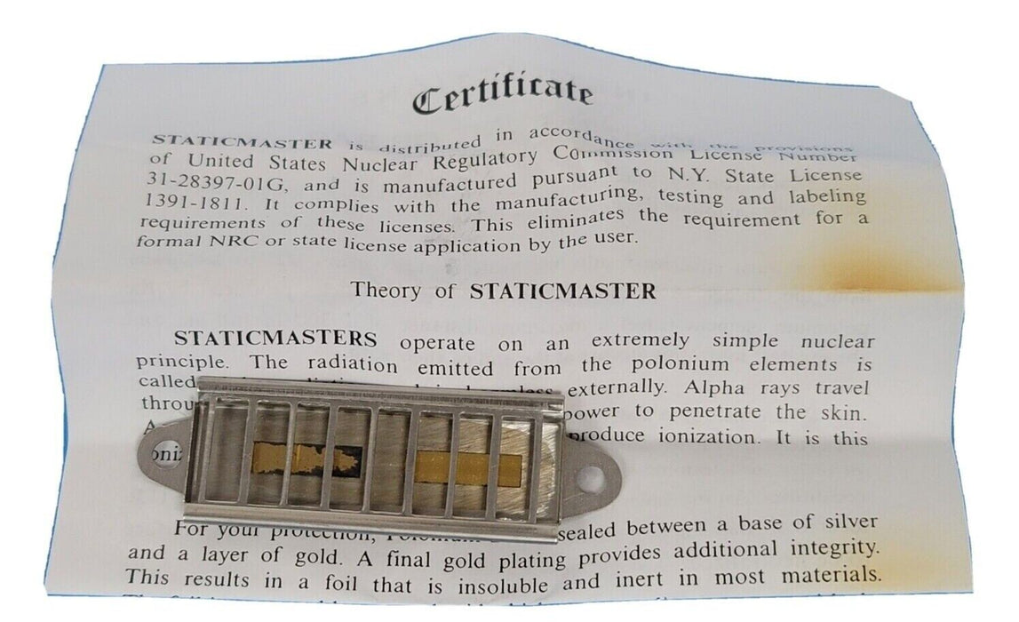 NIB NRD STATICMASTER 2U500 IONIZING CARTRIDE 3''