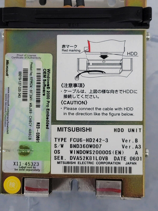 MITSUBISHI FCU6-HD242-3 HARD DRIVE HDD UNIT CNC