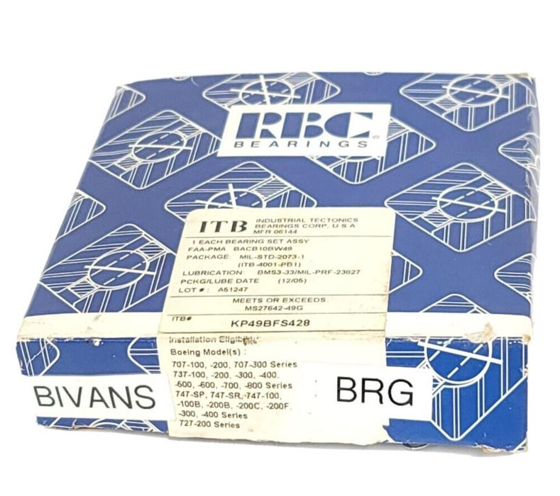 NIB RBC KP49BFS428 AIRCRAFT BALL BEARING