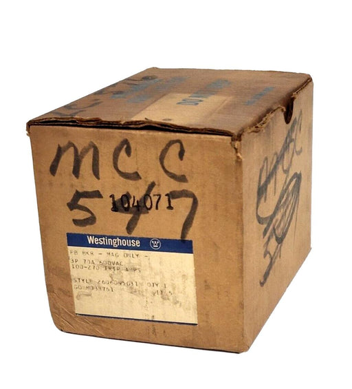 NEW WESTINGHOUSE 2606D95G31 CIRCUIT BREAKER 3P 70A 600VAC FB BKR MAG ONLY