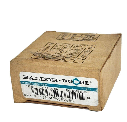 NIB BALDOR DODGE 117177 EXT BORE BUSHING 2012 2 1/8 KW
