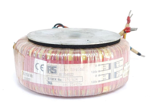 RS COMPONENTS 196-634 TOROIDAL TRANSFORMER 160VA 3.2AMP 25V