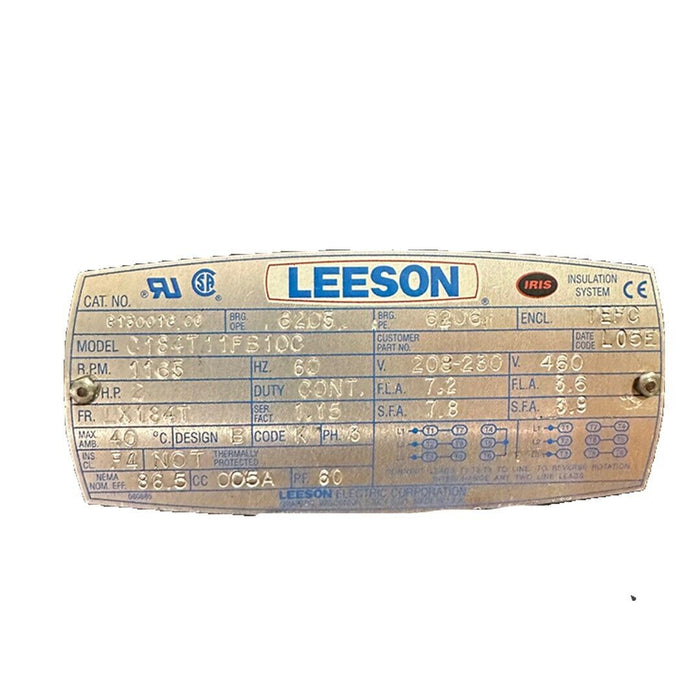 NEW LEESON G130016.00 / G13001600 ELECTRIC MOTOR 2HP 1165RPM C184T11FB10C