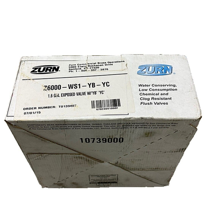 NEW ZURN Z6000-WS1-YB-YC / Z6000WS1YBYC 1.6 GAL EXPOSED VALVE W/ 'YB' YC'