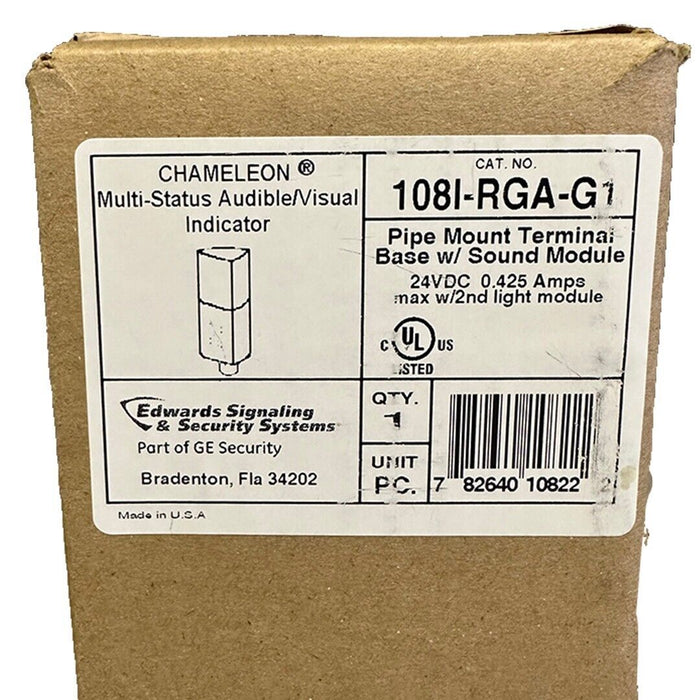 NEW EDWARDS SIGNALING 108I-RGA-G1 / 108IRGAG1 CHAMELEON MULTI-STATUS INDICATOR