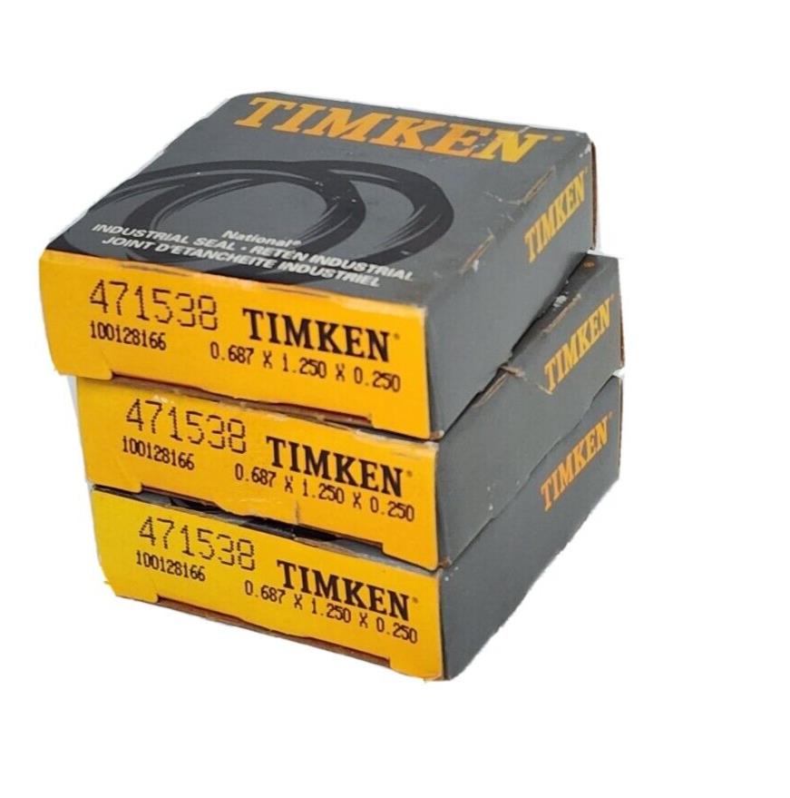 LOT OF 3 NIB TIMKEN 471538 OIL SEALS 0.687 X 1.250 X 0.250