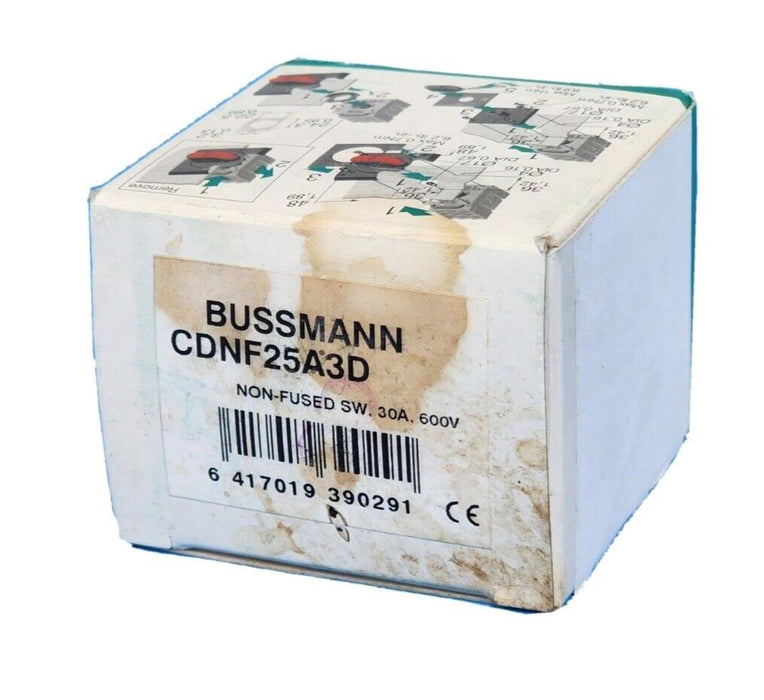 NIB BUSSMANN CDNF25A3D NON-FUSED SW, 30A, 600V