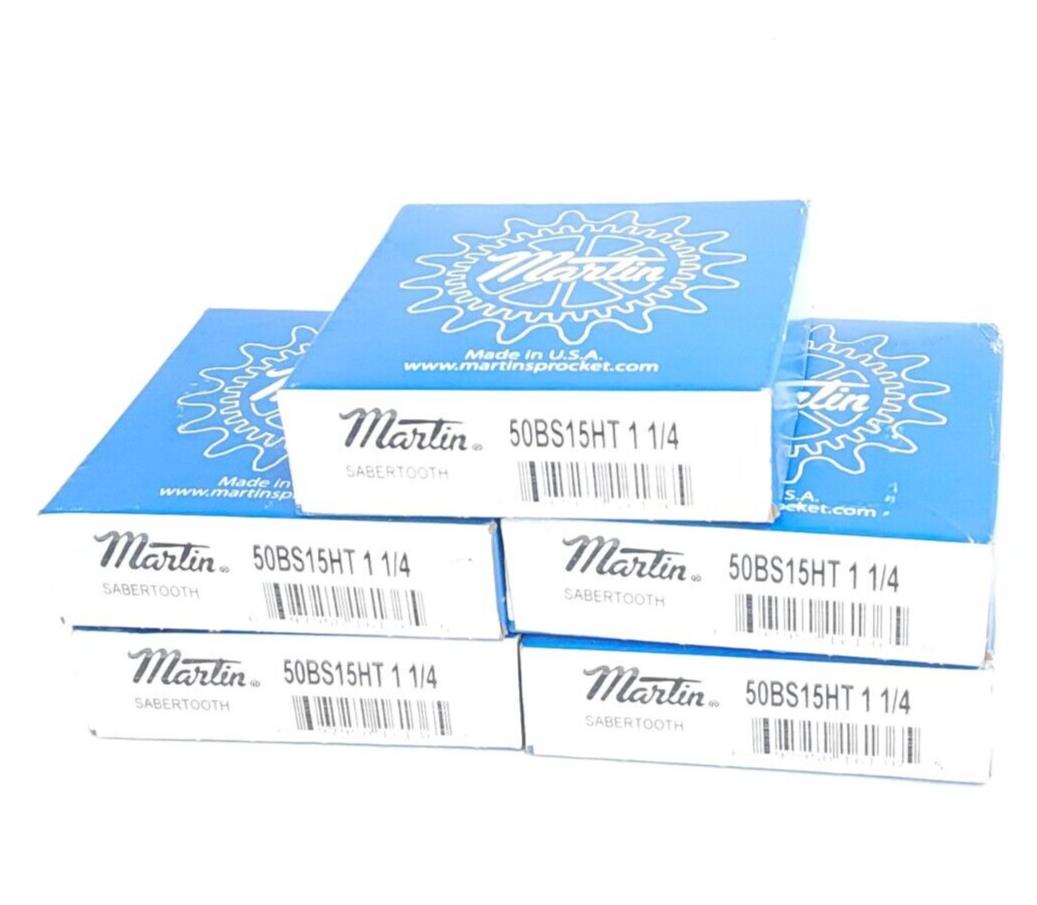 LOT OF 5 NIB MARTIN 50BS15HT 1 1/4 SABERTOOTH SPROCKETS