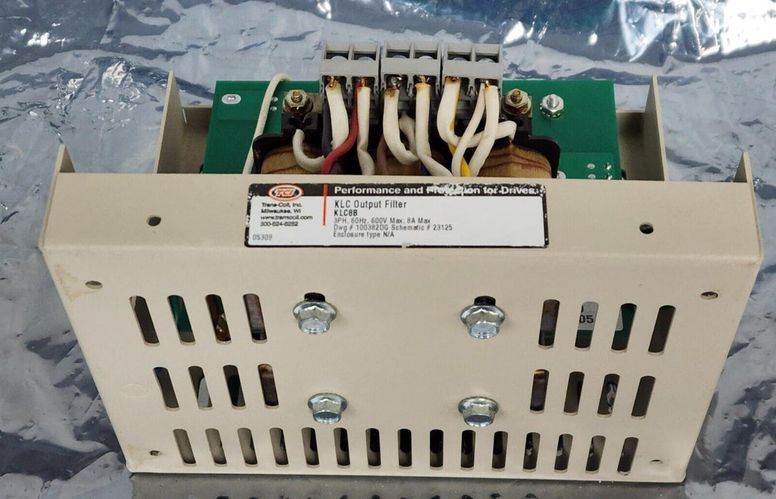TRANS-COIL INC. KLR SERIES LINE REACTOR KLR8BTB KLC OUTPUT FILTER KLC8B