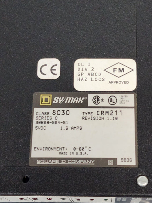 SYMAX 8030-CRM-211 LOCAL INTERFACE MODULE W/4096 REGISTERS 8030CRM211