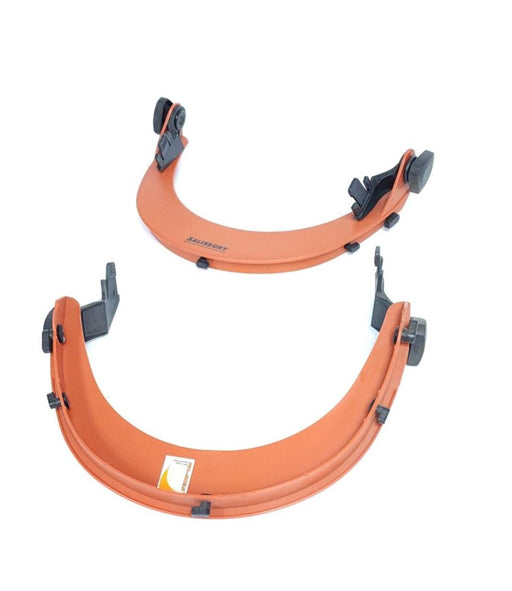 LOT OF 2 NEW HONEYWELL SALISBURY ASSLB-NZ BRACKETS, ORANGE MOLDED PLASTIC, 8" L