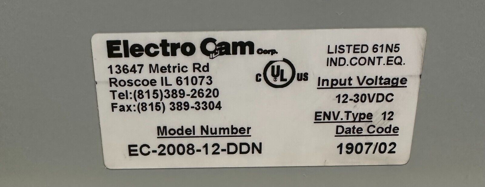 NEW ELECTRO CAM EC-2008-12-DDN / EC200812DDN ROTARY LIMIT SWITCH EC-2000 SERIES